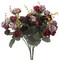 Duovlo 7 Branch 21 Heads Artificial Flowers Bouquet Mini Rose Wedding Home Office Decor,Pack of 2 (2 PCS Purple)